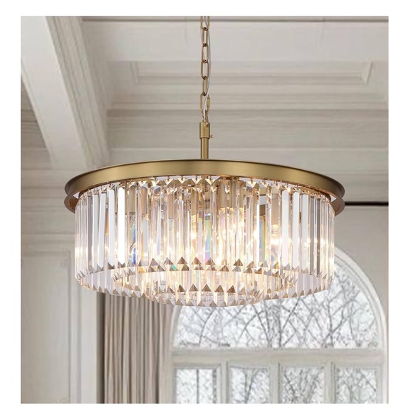 Elegant Gold and Crystal Chandelier